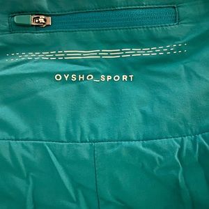 OYSHO sport high rise shorts, teal, medium